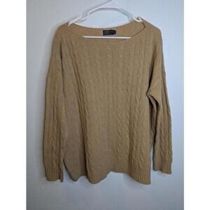 Polo Ralph Lauren Cable Knit Sweater Women's Medium Merino Wool Cashmere